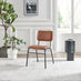 Leif Oak Veneer Wood Extending Dining Table with 6 Tan Delta Chairs