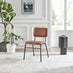 Elina White Marble Effect Round Dining Table with 2 Tan Delta Chairs