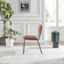 Leif Black Wood Extending Dining Table with 6 Tan Delta Chairs