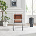 Leif Black Wood Extending Dining Table with 6 Tan Delta Chairs