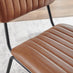 Leif Black Wood Extending Dining Table with 6 Tan Delta Chairs