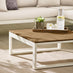 Dubai White & Wood Polywood 6 Seat Garden Sofa Set