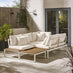Dubai White & Wood Polywood 6 Seat Garden Sofa Set