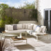 Dubai White & Wood Polywood 6 Seat Garden Sofa Set