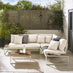 Dubai White & Wood Polywood 6 Seat Garden Sofa Set