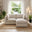 Echo Cream Linen-Look Fabric 2 Seater Modular Chaise Sofa