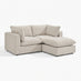 Echo Cream Linen-Look Fabric 2 Seater Modular Chaise Sofa