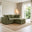 Echo Green Linen-Look Fabric 2 Seater Modular Chaise Sofa
