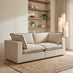 Echo Cream & Green Trim Linen-Look Fabric 2 Seater Modular Sofa