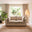 Echo Cream & Green Trim Linen-Look Fabric 2 Seater Modular Sofa