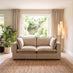 Echo Cream & Green Trim Linen-Look Fabric 2 Seater Modular Sofa
