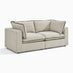Echo Cream & Green Trim Linen-Look Fabric 2 Seater Modular Sofa