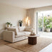 Echo Cream Linen-Look Fabric 2 Seater Modular Sofa