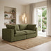 Echo Green Linen-Look Fabric 2 Seater Modular Sofa