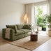 Echo Green Linen-Look Fabric 2 Seater Modular Sofa