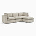 Echo Cream & Green Trim Linen-Look Fabric 3 Seater Modular Chaise Sofa