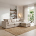 Echo Cream Linen-Look Fabric 3 Seater Modular Chaise Sofa