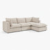 Echo Cream Linen-Look Fabric 3 Seater Modular Chaise Sofa