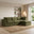 Echo Green Linen-Look Fabric 3 Seater Modular Chaise Sofa
