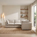 Echo Cream & Green Trim Linen-Look Fabric 3 Seater Modular Corner Sofa