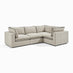 Echo Cream & Green Trim Linen-Look Fabric 3 Seater Modular Corner Sofa