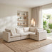 Echo Cream Linen-Look Fabric 3 Seater Modular Corner Sofa