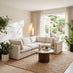 Echo Cream Linen-Look Fabric 3 Seater Modular Corner Sofa