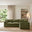 Echo Green Linen-Look Fabric 3 Seater Modular Corner Sofa