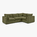 Echo Green Linen-Look Fabric 3 Seater Modular Corner Sofa