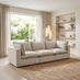 Echo Cream & Green Trim Linen-Look Fabric 3 Seater Modular Sofa