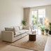 Echo Cream & Green Trim Linen-Look Fabric 3 Seater Modular Sofa