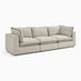 Echo Cream & Green Trim Linen-Look Fabric 3 Seater Modular Sofa
