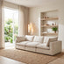 Echo Cream Linen-Look Fabric 3 Seater Modular Sofa