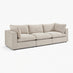 Echo Cream Linen-Look Fabric 3 Seater Modular Sofa