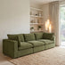 Echo Green Linen-Look Fabric 3 Seater Modular Sofa