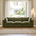 Echo Green Linen-Look Fabric 3 Seater Modular Sofa