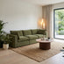 Echo Green Linen-Look Fabric 3 Seater Modular Sofa