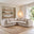 Echo Cream & Green Trim Linen-Look Fabric 4 Seater Modular Corner Sofa