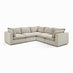Echo Cream & Green Trim Linen-Look Fabric 4 Seater Modular Corner Sofa