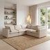 Echo Cream Linen-Look Fabric 4 Seater Modular Corner Sofa