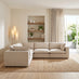 Echo Cream Linen-Look Fabric 4 Seater Modular Corner Sofa
