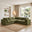 Echo Green Linen-Look Fabric 4 Seater Modular Corner Sofa