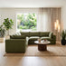Echo Green Linen-Look Fabric 4 Seater Modular Corner Sofa