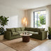 Echo Green Linen-Look Fabric 4 Seater Modular Corner Sofa