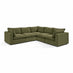 Echo Green Linen-Look Fabric 4 Seater Modular Corner Sofa