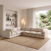 Echo Cream Linen-Look Fabric 5 Seater L-Shaped Modular Corner Sofa