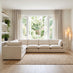 Echo Cream Linen-Look Fabric 5 Seater L-Shaped Modular Corner Sofa
