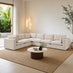 Echo Cream Linen-Look Fabric 5 Seater L-Shaped Modular Corner Sofa