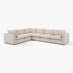 Echo Cream Linen-Look Fabric 5 Seater L-Shaped Modular Corner Sofa