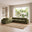 Echo Green Linen-Look Fabric 5 Seater L-Shaped Modular Corner Sofa